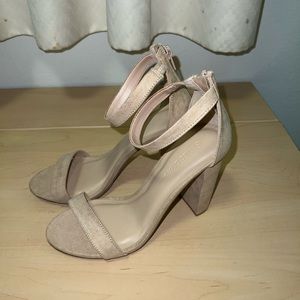 Tan high heels